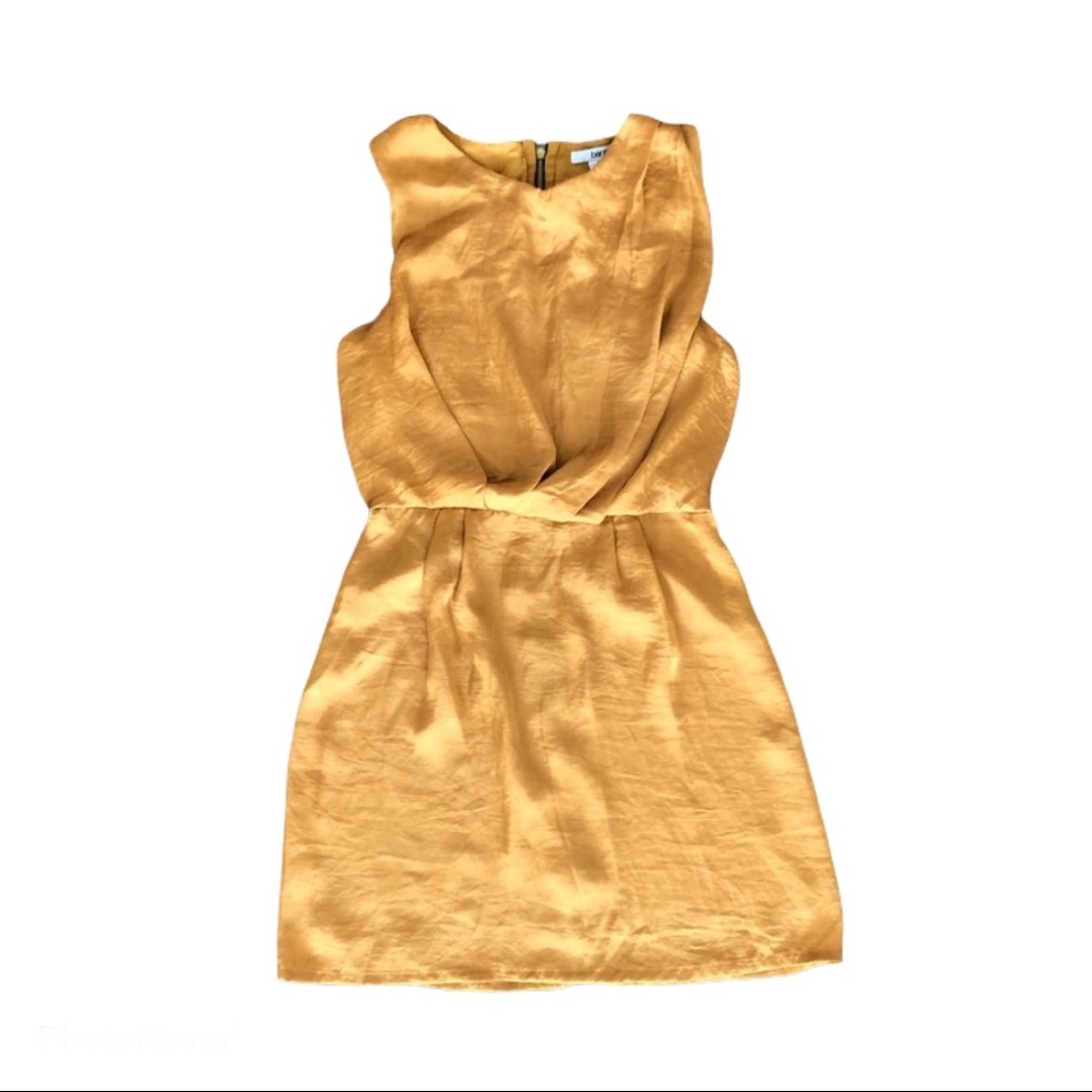 Bar III Satin Gold Twist Front Dress Tank Dress